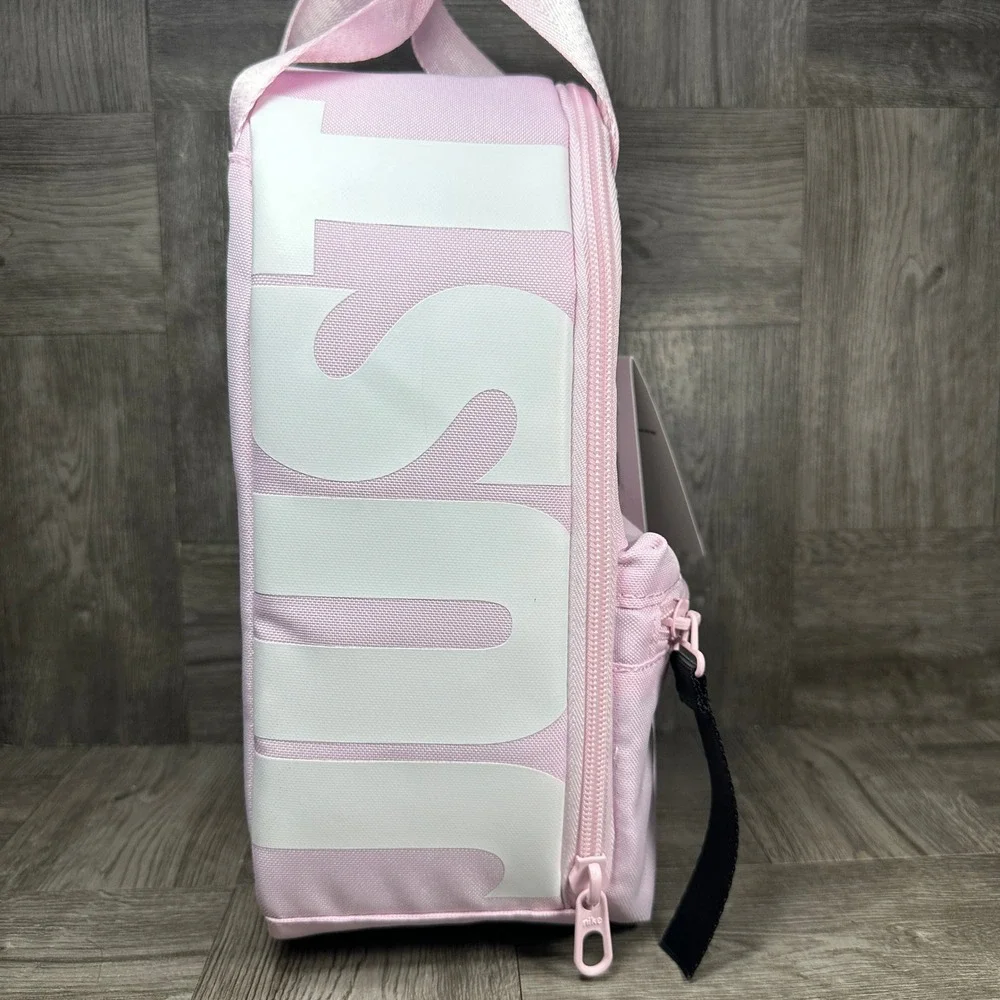 Nike Lunch Bag OS Pink Just Do It Insulated Canvas Swoosh NEW 9A2976-A8F